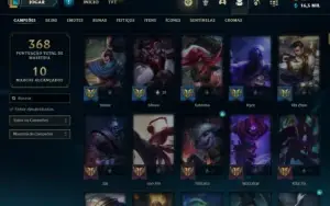 Conta de lol lvl 250