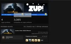 Nível 111 na Steam - 4 Medalhas - 846 Horas+ de CS:GO