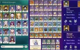 [AR53] Xião Zhongli e Venti + Báculo de Homa + 3 *5 estrelas