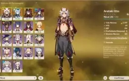 Conta genshin impact AR-15 Keqing,Eula,Itto,Hutao,Mona