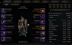 Conta neverwinter, personagens com 50k+ item lvl