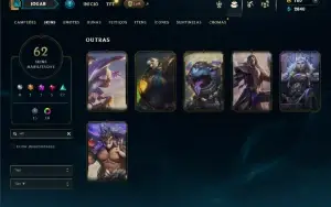 Diamante 3 com 110 Champs e 62 Skins ( MAIN ADC )