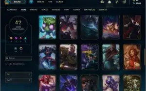 Conta bronze 1 afundada com 94 champs e 42 skins