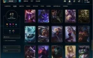 Conta bronze 1 afundada com 94 champs e 42 skins