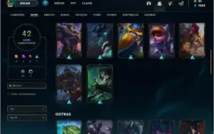 Conta bronze 1 afundada com 94 champs e 42 skins