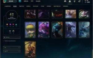 Conta bronze 1 afundada com 94 champs e 42 skins