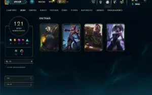 Unranked com 150 Champs e 121 Skins ( MID / ADC )