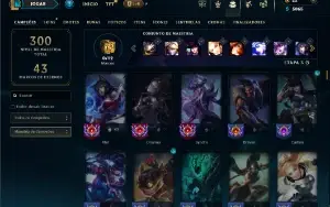 Unranked com 150 Champs e 121 Skins ( MID / ADC )