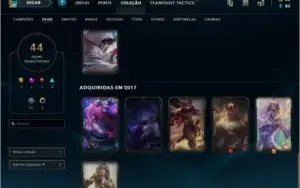 Conta Platina 90 campeões 44 skins