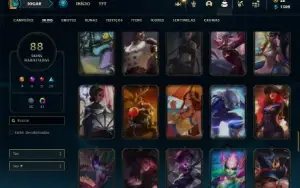Unranked com 77 Champs e 88 Skins ( MAIN SUP )