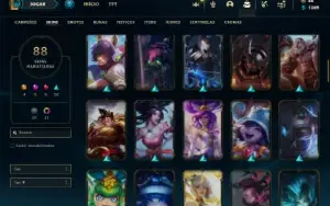 Unranked com 77 Champs e 88 Skins ( MAIN SUP )