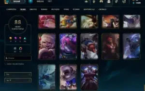Unranked com 77 Champs e 88 Skins ( MAIN SUP )