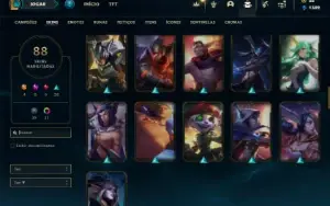 Unranked com 77 Champs e 88 Skins ( MAIN SUP )
