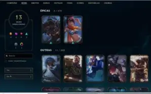 CONTA LOL:  49 CHAMPS / GOLD 4 / 13 SKINS