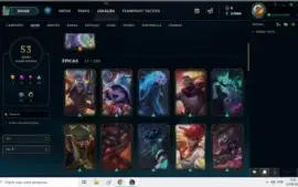 conta lol platina todos os champs