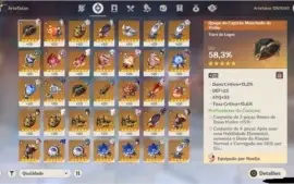 Conta Genshin (AR 56) – 8 personagens 5 estrelas + 4 armas