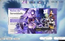 Conta Genshin (AR 56) – 8 personagens 5 estrelas + 4 armas