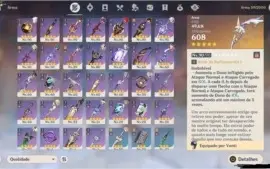Conta Genshin (AR 56) – 8 personagens 5 estrelas + 4 armas