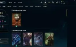 Conta League of Legends Ouro 1 - 31 campões com M7 - 45 Skin