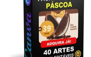 Pack Canva Páscoa - 40 Artes Editáveis