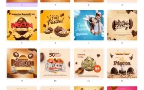 Pack Canva Páscoa - 40 Artes Editáveis