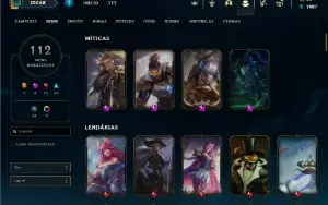Mestre 67% / 112 skins/ 123 campeões