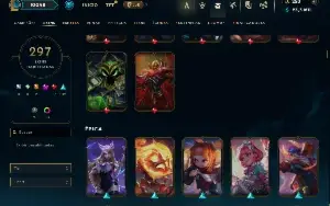 Unranked com TODOS os champs e 297 Skins ( MID / JG / TOP )