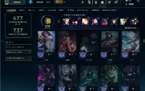 Platina 4 com TODOS os champs e 452 Skins + 3 RARAS