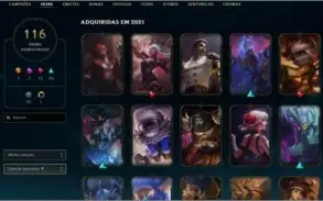Conta lol TODOS compeões, lvl. 227, 116 skins habilitadas