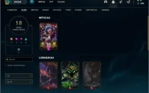 Conta prata 2 com 18 skins e 61 champs ( MAIN MID / JG )