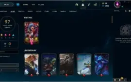 CONTA LOL PLATINA 4/108 CHAMPS/ 97 SKINS/ SKINS NA DESCRIÇÃO