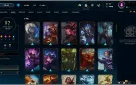 CONTA LOL PLATINA 4/108 CHAMPS/ 97 SKINS/ SKINS NA DESCRIÇÃO