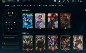 Conta de LOL / 10 anos / Muitas skins / Poucas ranqueadas