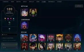Conta LV 289 / 142 champs, 166 skins(17 lend, 3 ult, 1 mit)