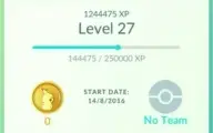 Conta Pokemon GO lvl 27. Sem time. 369k SD. Snorlax 2k.