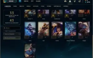 Conta bronze 3 com 21 champs e 2 skins