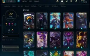 Conta de LeagueOfLegends Todos os Champs 92 Skins50kEssencia