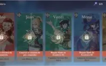 Vendo conta genshin ar35 com quatro 5* e uma arma 5*