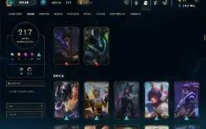 Unranked com TODOS os Champs e 217 Skins ( ADC / SUP / MID )