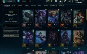Platina 4 com 50 Champs e 18 Skins + 27 Espolios