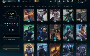 Ouro 3 com TODOS os champs e 152 Skins ( JG / ADC / MID )
