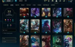 Conta platina 4 com 80 Champs e 32 Skins + 1600 RP