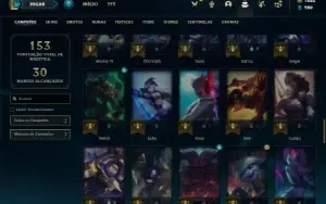 Conta platina 4 com 80 Champs e 32 Skins + 1600 RP