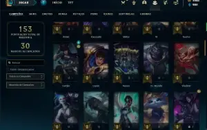 Conta platina 4 com 80 Champs e 32 Skins + 1600 RP