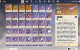 conta no genshin impact ( inclui zhongli dps+báculo de homa)