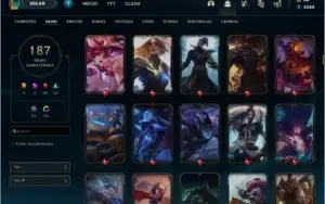 Conta Unranked League of Legends, 187 skins