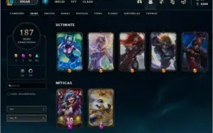 Conta Unranked League of Legends, 187 skins