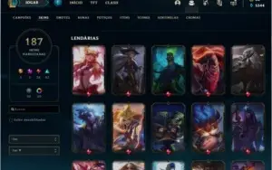 Conta Unranked League of Legends, 187 skins