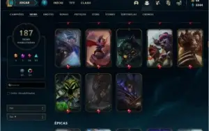 Conta Unranked League of Legends, 187 skins