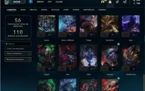 Conta prata 4 com 54 Champs e 28 Skins + 18 Espolios